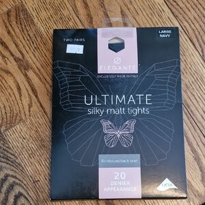 Navy Silky Matt Tights - Two Pairs